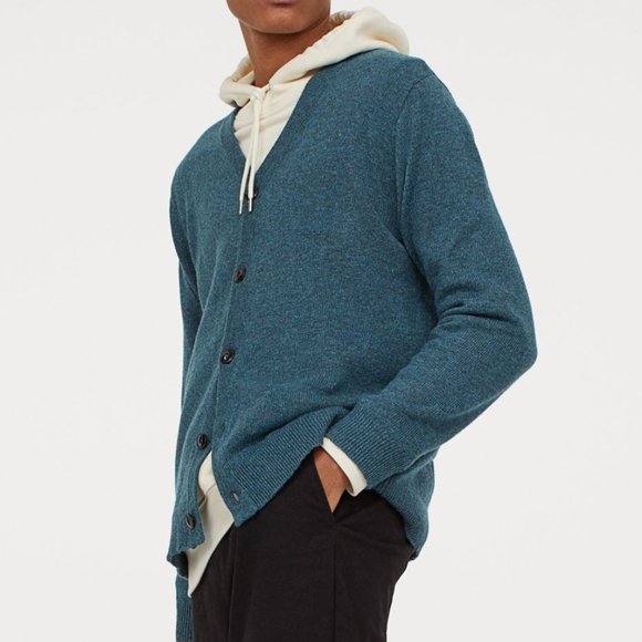 NWT Wool Blend Cardigan Blue Teal - Picture 2 of 5